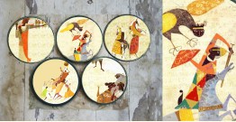 सजावट ❦ Hand painted 'Myths' Wall Plates ❦ 27 { set of 5 }